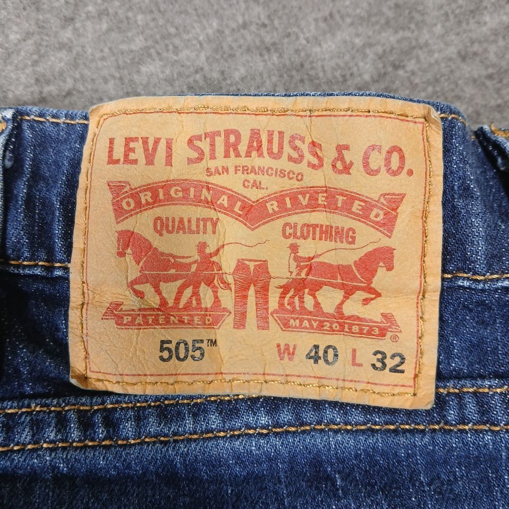 Levi's Denim Jeans 505 Men's‎ Straight Leg Blue Size W40 L32 - Picture 6 of 7